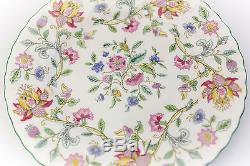 12pc Minton Haddon Hall Porcelain Salad Plates Hand Painted Multicolored Floral