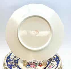 16 Bloor Derby England Porcelain Hand Painted Dinner Plates, circa 1840. Florals