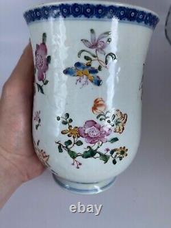 1736-1795 Chinese Export Famille Rose Tankard Cup Qing Dynasty Qian Long