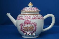 1750 Chinese MARRIAGE ARMORIAL MONOGRAM TEAPOT QIANLONG QING export vase teapot