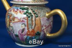 1750 Rare Chinese TEAPOT QIANLONG QING export mandarin FIGURES vase plate imari