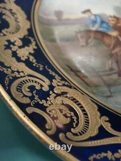 1753 Sevres Vincennes gilt raised gold cabinet plate signed' Dumas' by artist