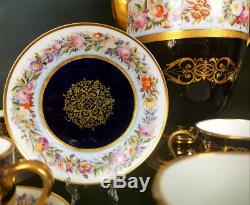 1844 SEVRES France porcelain hand-painted flowers Tea/ coffee Set of 13 pieces