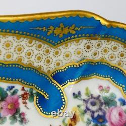 18thc Antique Sevres French Porcelain Square Plate 24.5cm Cherub Fine Gold Gilt