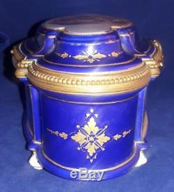 19C Sevres Choicy Porcelain Dresser Box Gilt & Hand Painted playing Cherubs