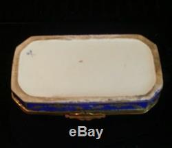 19th C French Russianger-Pouyat Porcelain Hand Painted Gilded Jewelry Vanity Box