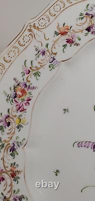 19th C. Helena Wolfsohn Dresden Hand Painted Porcelain Charger 12 inch