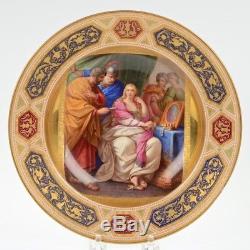 19th C. Vienna Handpainted Porcelain Cabinet Plate Semiramis