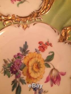19th Cent Meissen Porcelain Cabinet Plate Fine Stamp gild hand painted raised