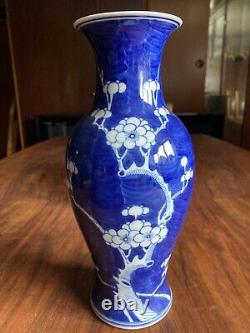 19th Century Antique Chinese Blue and White Vase Prunus Blossom 10