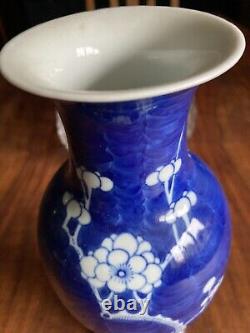 19th Century Antique Chinese Blue and White Vase Prunus Blossom 10