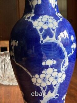 19th Century Antique Chinese Blue and White Vase Prunus Blossom 10