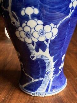 19th Century Antique Chinese Blue and White Vase Prunus Blossom 10