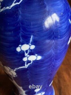 19th Century Antique Chinese Blue and White Vase Prunus Blossom 10