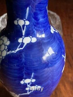 19th Century Antique Chinese Blue and White Vase Prunus Blossom 10