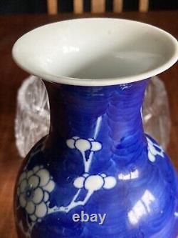 19th Century Antique Chinese Blue and White Vase Prunus Blossom 10