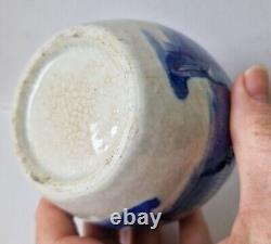 19th Century Chinese Antique Nanking Hand Painted Blue & White Glaze Ginger Jar