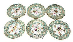 19th Century English Hand Painted Porcelain 11 Piece Dessert Service for Nine