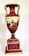 19th Century Vienna Porcelain Hand Painted Scenic Vase Red Gilt Austria Beehive