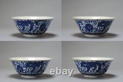 19th century Qilin Bowl Antique Blue and White Marked Chenghua on the base
