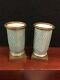 2 Antique 19c French Sevres Handpainted Porcelain And Bronze Flower Vases-o121