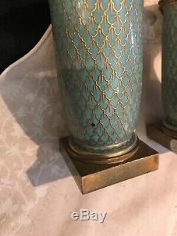 2 ANTIQUE 19C FRENCH SEVRES HANDPAINTED PORCELAIN AND BRONZE FLOWER VASES-o121