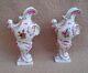 2 Antique Continental Royal Vienna Porcelain Miniature Vases Hand Painted Rococo