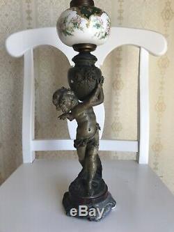2 Days Sale! Auguste Moreau Spelter And Hand Painted Porcelain Top, 19th C