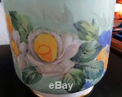 2 G&C antique porcelain cache pots, jardinieres, flower pots hand painted signed