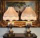 2 Italian Capodimonte Table Lamps Capo Di Monte Gold Gilt Hand Painted Porcelain
