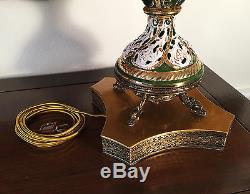 2 Italian Capodimonte Table Lamps Capo di Monte Gold Gilt Hand Painted Porcelain