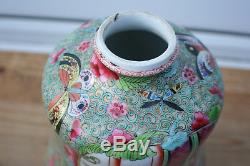 2 Pcs Set Antique Old Chinese Porcelain Hand Painted Lamp Holder Cover and Stand