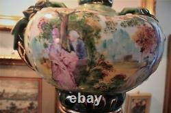 2 Vintage George and Martha Washington Porcelain Hand painted Table Lamps