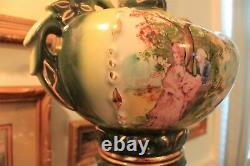 2 Vintage George and Martha Washington Porcelain Hand painted Table Lamps