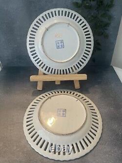 2 x antique 18th C original Chinese blue and white porcelain plates Danish king