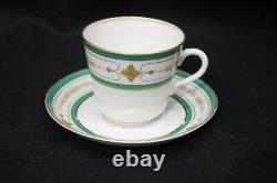 25pc 1860's Antique Hand Painted French Porcelain Green GILT Dessert/Tea Set