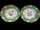 2x Antique C1860 Sir James Duke & Nephews 22kt Gold Gilt Floral Cabinet Plate