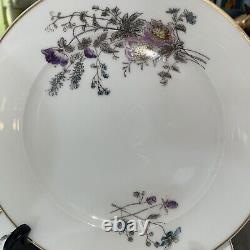 37 Piece Limoges France Hand Painted Porcelain Floral China Set c1900s