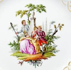 5 Meissen Germany Hand Painted Reticulated Porcelain Plates Courting Scenes