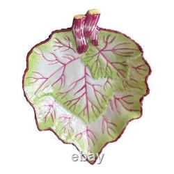 5 Tory Burch Majolica Style Hand Painted Leaf Plates Dishes Mint