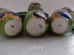 6 Antique Hand Painted Victoria Schmidt &Co Austria, Murphy- Coffee Cups Saucers