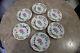 7 Uncommon Herend Hand Painted Flowers Porcelain Plates 7 3/8