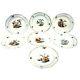 7x Antique Meissen Porcelain Plates Hand-painted With Insects And Birds C. 19thc