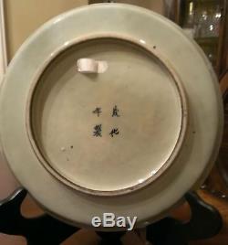 99Antique Chinese Blue & White Hand Painted Porcelain Plate with Mark. 18th C