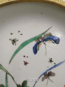 A Beautiful Chinese Kangxi FAMILLE VERTE Porcelain Plate With 19th Century