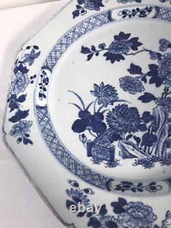 A Chinese Qianlong period Blue and White Porcelain Charger 30 cm wide A/F