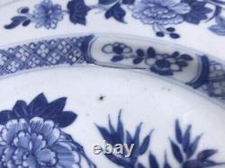 A Chinese Qianlong period Blue and White Porcelain Charger 30 cm wide A/F