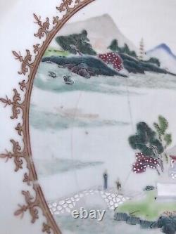 A Chinese Qianlong period Famille Rose Porcelain Charger 32.5 cm wide