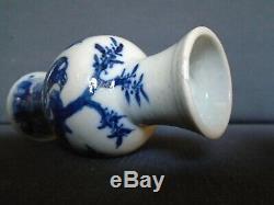 A Chinese porcelain pos. Kangxi u/g blue small Vase, 13.5cms. High, slight damage