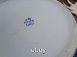 A Large Vintage Chinese 20th Century, Blue & White Prunus Jar / 26 cm Vase